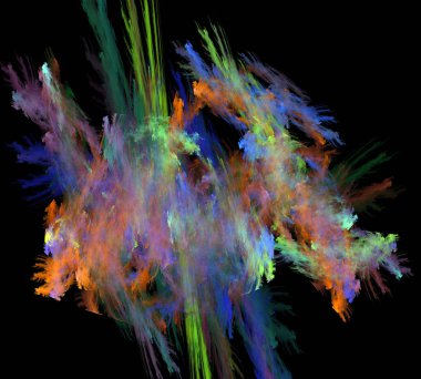 Siyah Renk Üzerine Bir Dijital Fraktal Resmi