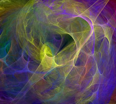 Siyah Renk Üzerine Bir Dijital Fraktal Resmi