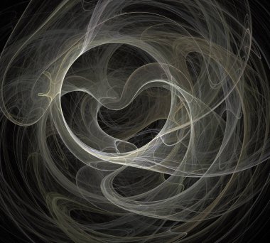 Siyah Renk Üzerine Bir Dijital Fraktal Resmi