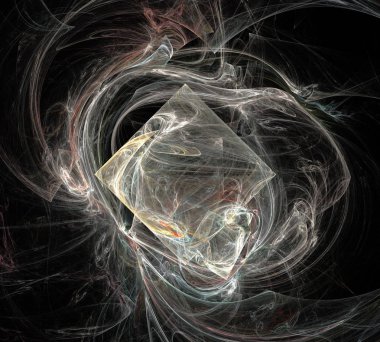 Siyah Renk Üzerine Bir Dijital Fraktal Resmi