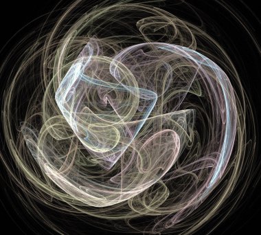 Siyah Renk Üzerine Bir Dijital Fraktal Resmi