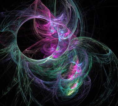 Siyah Renk Üzerine Bir Dijital Fraktal Resmi