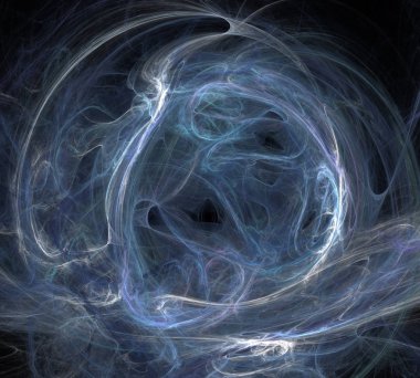 Siyah Renk Üzerine Bir Dijital Fraktal Resmi