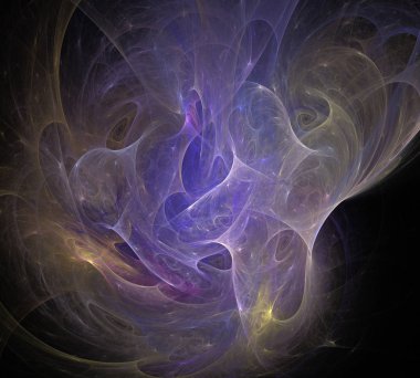 Siyah Renk Üzerine Bir Dijital Fraktal Resmi