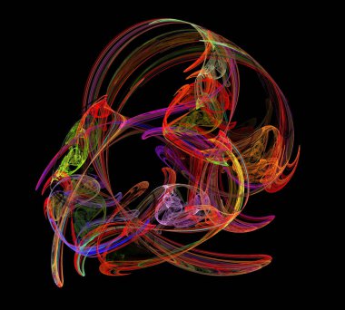 Siyah Renk Üzerine Bir Dijital Fraktal Resmi