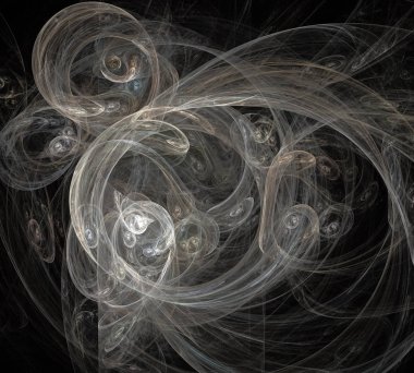 Siyah Renk Üzerine Bir Dijital Fraktal Resmi