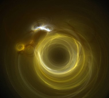 Siyah Renk Üzerine Bir Dijital Fraktal Resmi