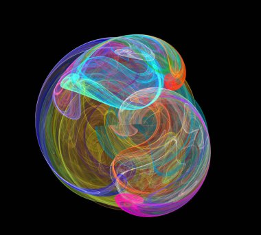 Siyah Renk Üzerine Bir Dijital Fraktal Resmi