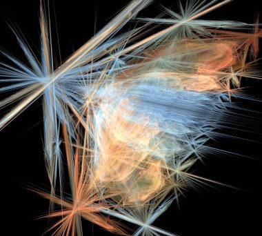 Siyah Renk Üzerine Bir Dijital Fraktal Resmi