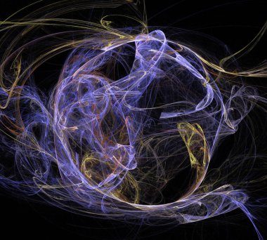 Siyah Renk Üzerine Bir Dijital Fraktal Resmi