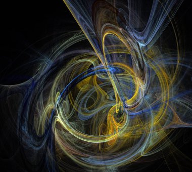 Siyah Renk Üzerine Bir Dijital Fraktal Resmi