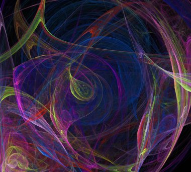 Siyah Renk Üzerine Bir Dijital Fraktal Resmi