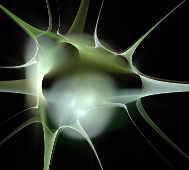 Siyah Renk Üzerine Bir Dijital Fraktal Resmi