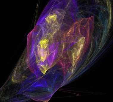 Siyah Renk Üzerine Bir Dijital Fraktal Resmi