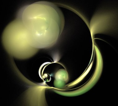 Siyah Renk Üzerine Bir Dijital Fraktal Resmi