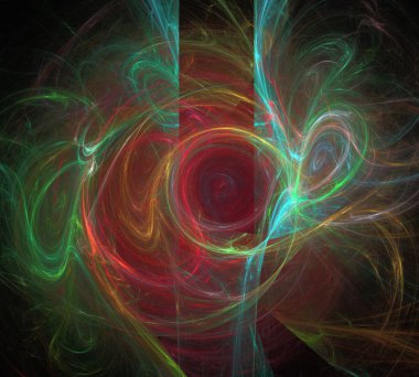 Siyah Renk Üzerine Bir Dijital Fraktal Resmi