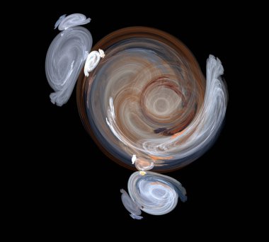 Siyah Renk Üzerine Bir Dijital Fraktal Resmi