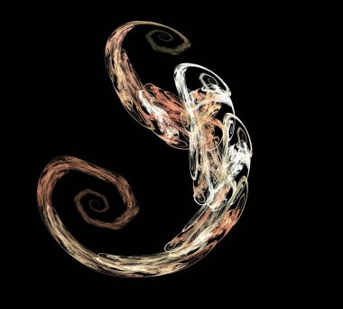 Siyah Renk Üzerine Bir Dijital Fraktal Resmi