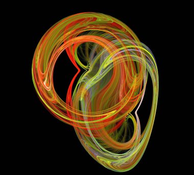 Siyah Renk Üzerine Bir Dijital Fraktal Resmi