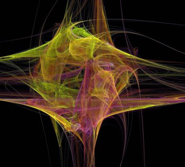 Siyah Renk Üzerine Bir Dijital Fraktal Resmi