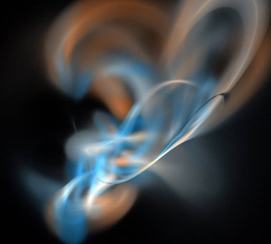 Siyah Renk Üzerine Bir Dijital Fraktal Resmi