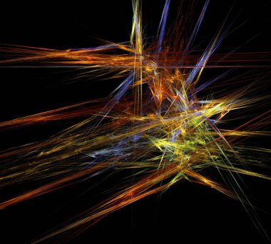 Siyah Renk Üzerine Bir Dijital Fraktal Resmi