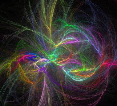 Siyah Renk Üzerine Bir Dijital Fraktal Resmi