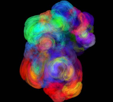 Siyah Renk Üzerine Bir Dijital Fraktal Resmi