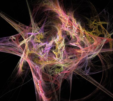 Siyah Renk Üzerine Bir Dijital Fraktal Resmi