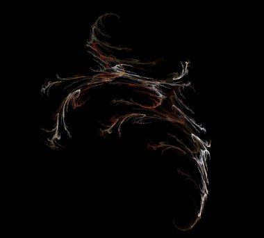 Siyah Renk Üzerine Bir Dijital Fraktal Resmi