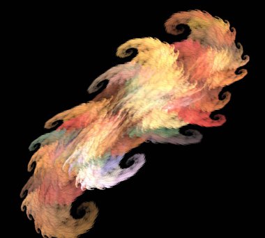 Siyah Renk Üzerine Bir Dijital Fraktal Resmi