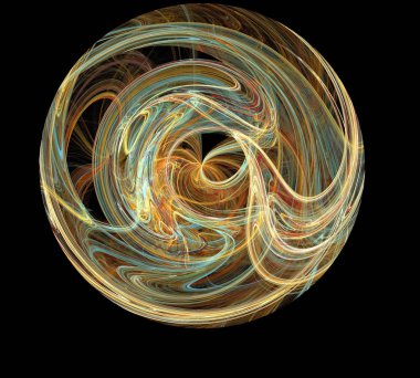 Siyah Renk Üzerine Bir Dijital Fraktal Resmi