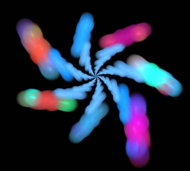 Siyah Renk Üzerine Bir Dijital Fraktal Resmi