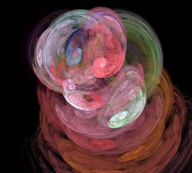 Siyah Renk Üzerine Bir Dijital Fraktal Resmi