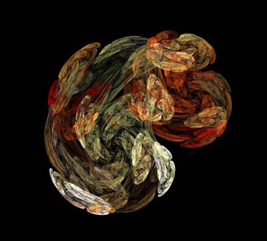 Siyah Renk Üzerine Bir Dijital Fraktal Resmi