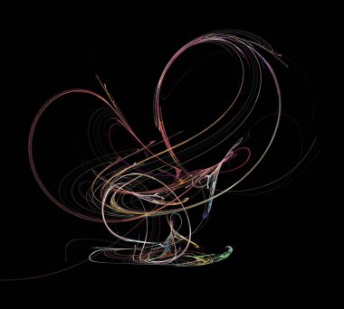 Siyah Renk Üzerine Bir Dijital Fraktal Resmi