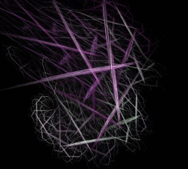 Siyah Renk Üzerine Bir Dijital Fraktal Resmi