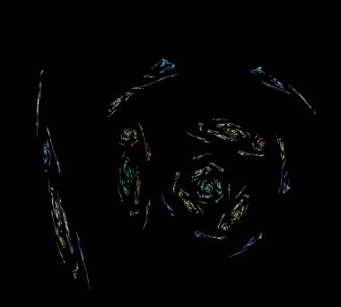 Siyah Renk Üzerine Bir Dijital Fraktal Resmi