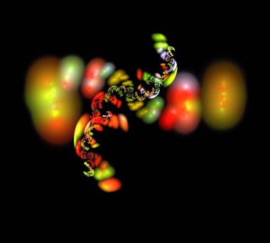 Siyah Renk Üzerine Bir Dijital Fraktal Resmi