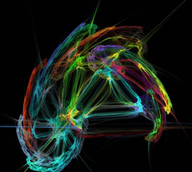 Siyah Renk Üzerine Bir Dijital Fraktal Resmi