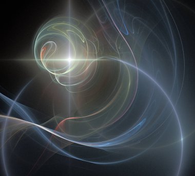 Siyah Renk Üzerine Bir Dijital Fraktal Resmi