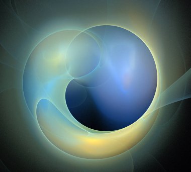 Siyah Renk Üzerine Bir Dijital Fraktal Resmi