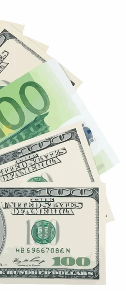 Dollari Americani Centinaia Vettore Banconote — Vettoriale Stock
