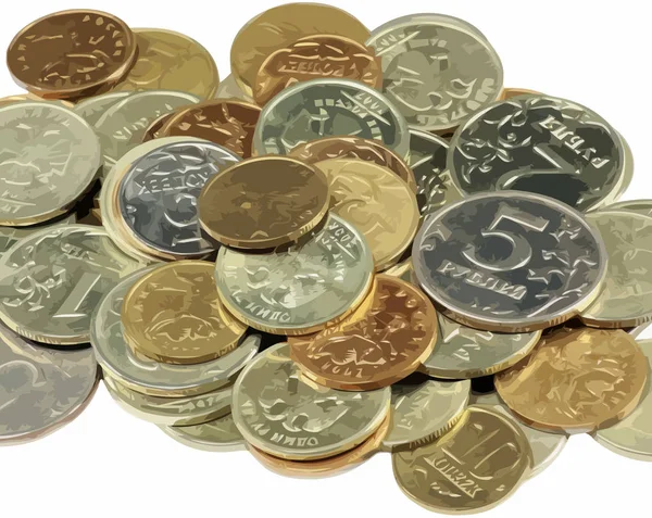 Împrăștierea Monedelor Timpul Zilei — Vector de stoc