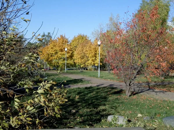 Herbst Stadteil Bei Trockenem Sonnigem Tag — Stockfoto