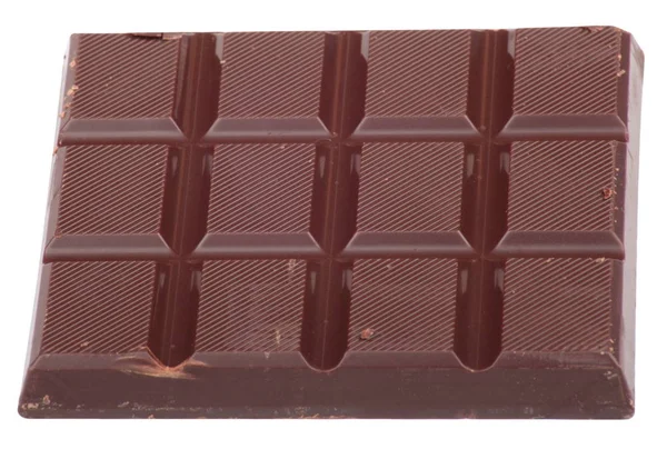 Staaf Van Bruine Chocolade Geïsoleerd — Stockfoto