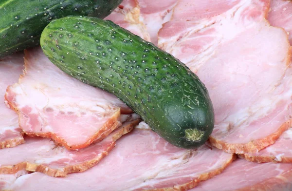 Cucumber Ham Meat — Stock Photo, Image