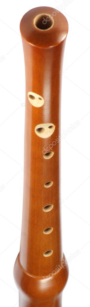 wood recorder isolated on white