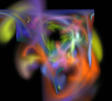 Siyah Renk Üzerine Bir Dijital Fraktal Resmi