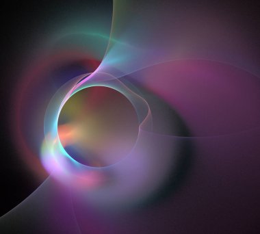 Siyah Renk Üzerine Bir Dijital Fraktal Resmi